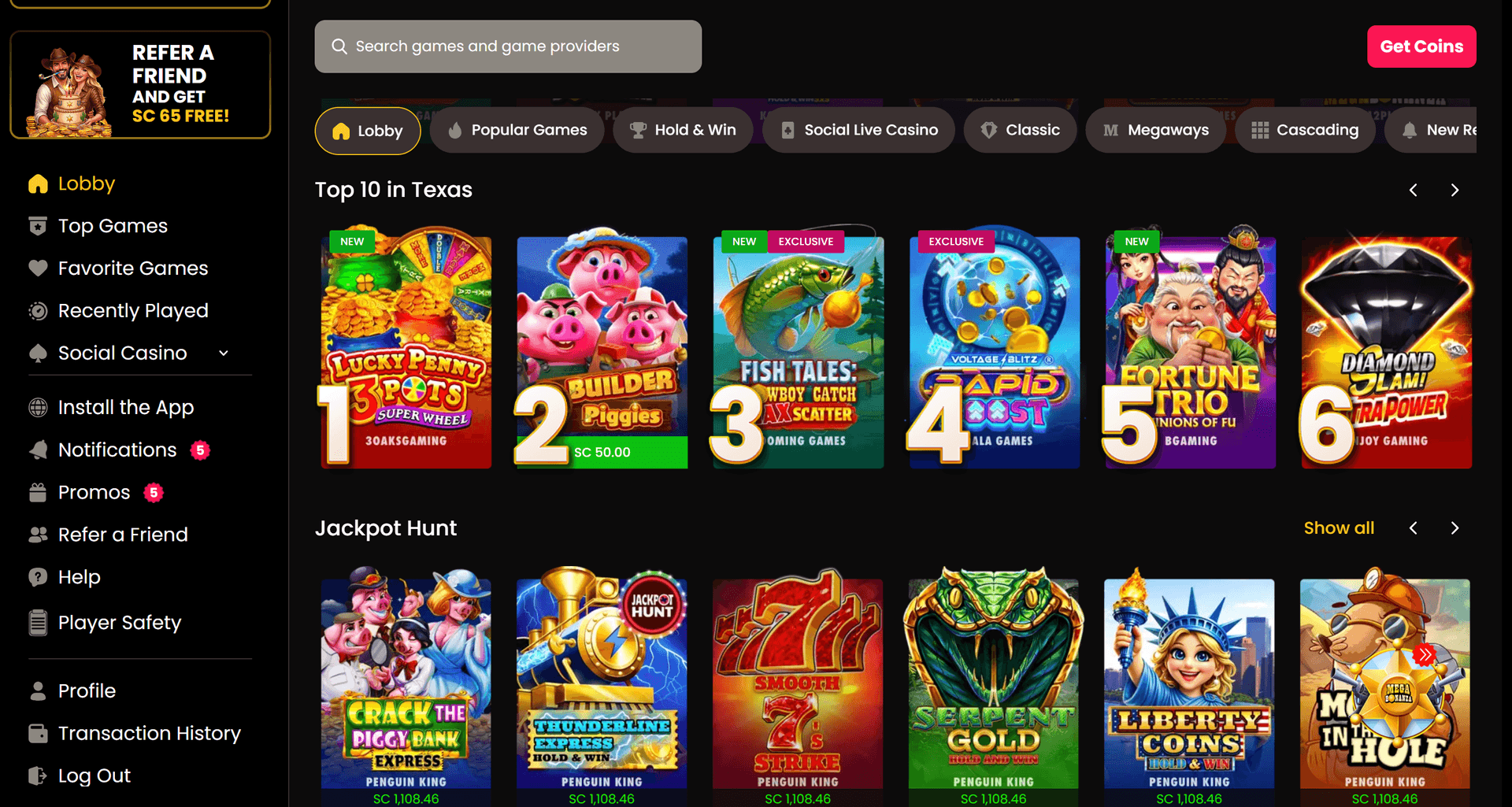 Mega Bonanza game lobby showing Pragmatic Play jackpot titles including Gates of Olympus, Sugar Rush, and Big Bass Bonanza